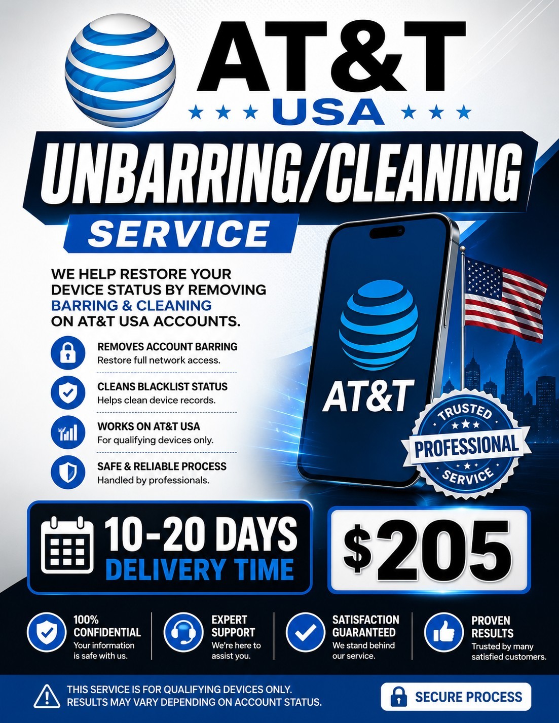 AT&T Unbarring/ Cleaning Service