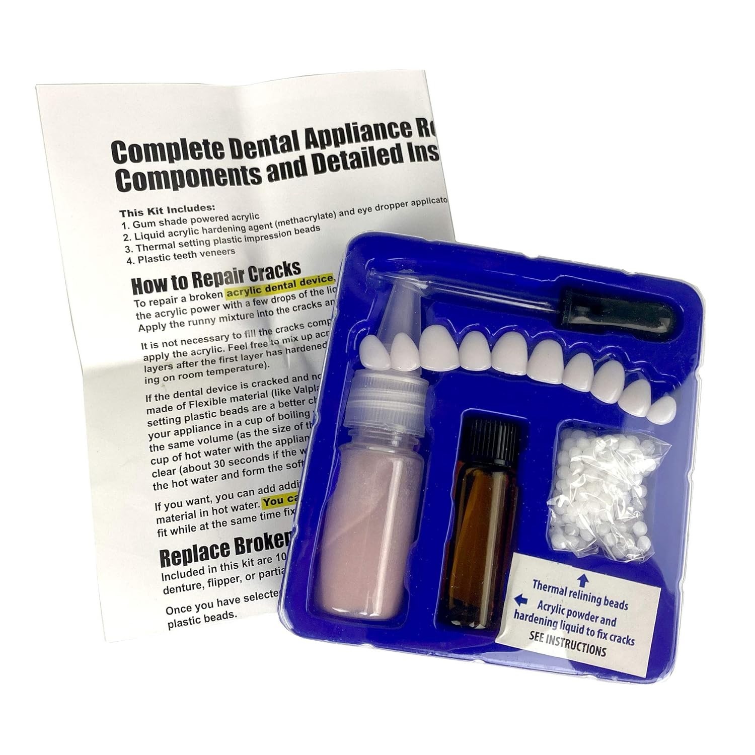 Comprehensive Multi-Purpose Denture Repair Kit - Easy Fix for Broken Teeth