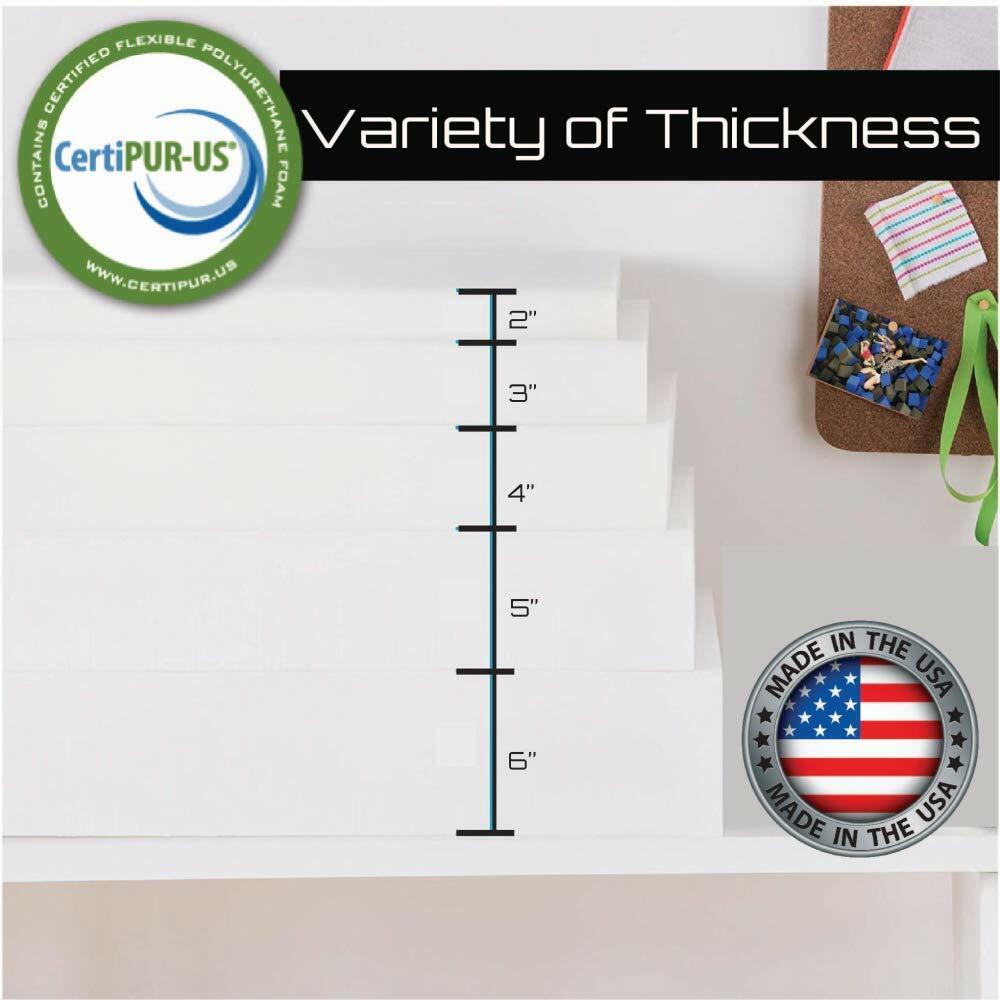 High Density Upholstery Foam (Ultra Firm) 4"x24"x80" 52ILD Foam Seat Cushion