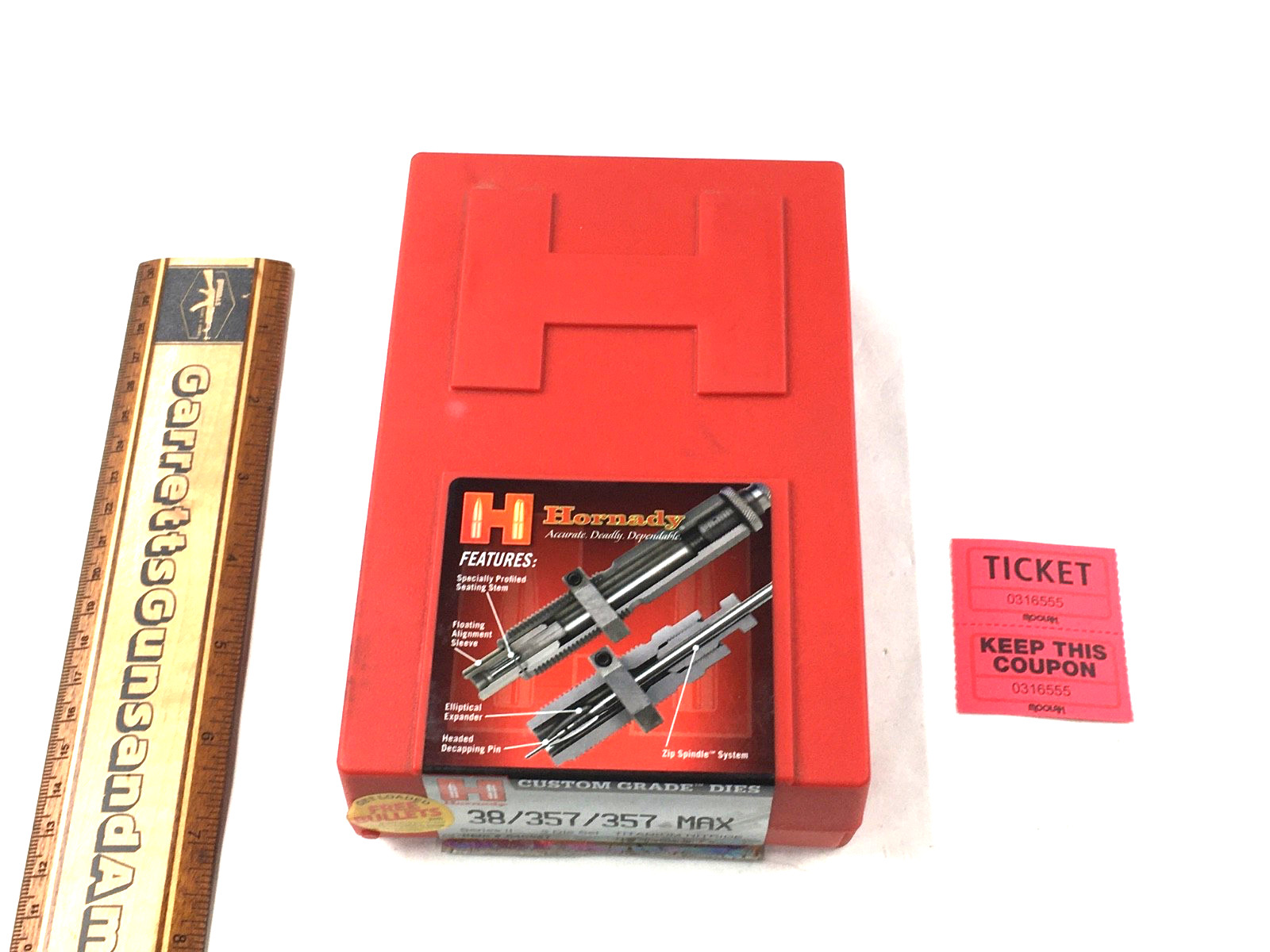 Factory Hornady .38 .357 .357 Max titanium nitride reloading dies 546527 316555