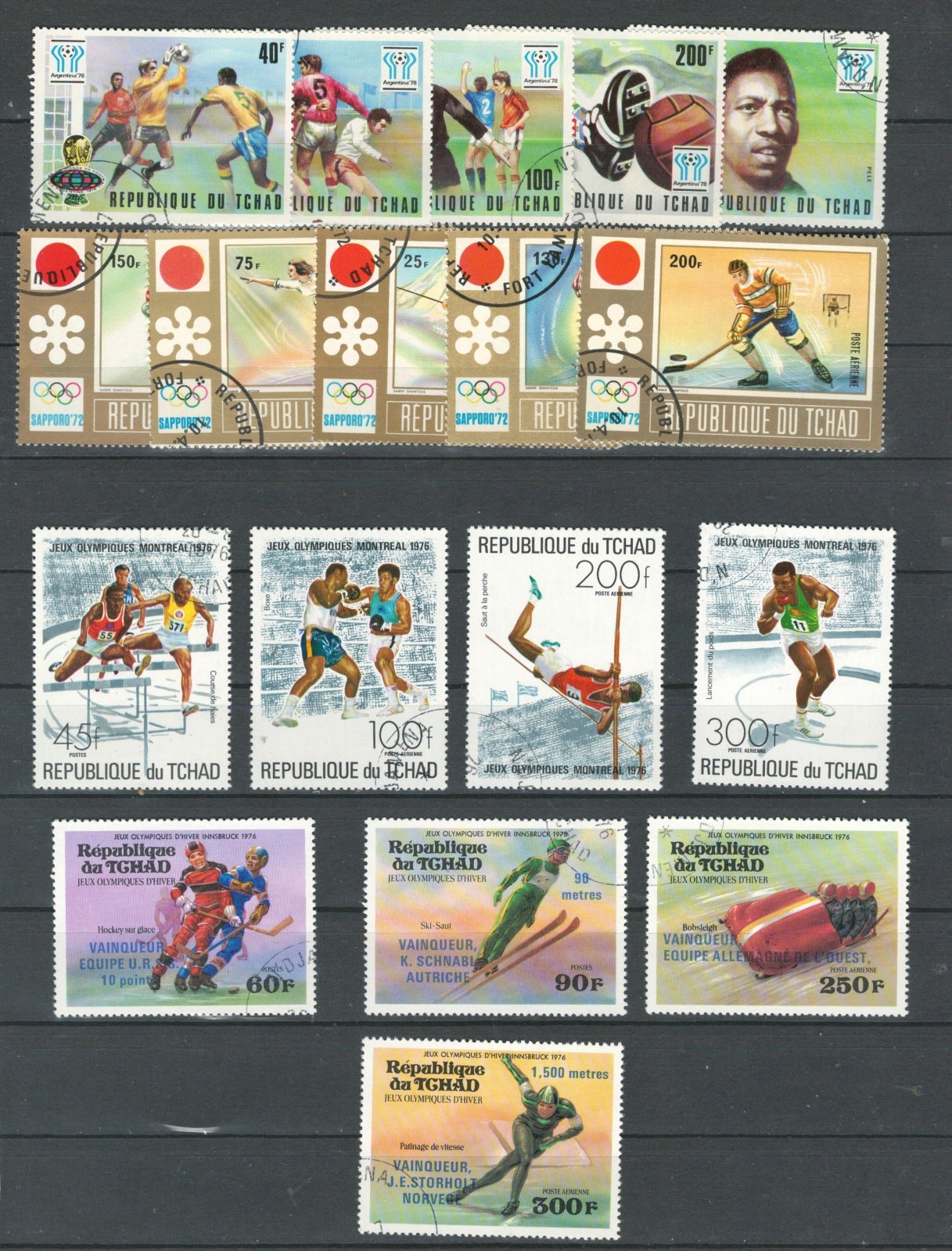 TCHAD FRENCH COLONIES AFRICA SELECTION USED OLYMPICS SETS LOT(CHAD 132)