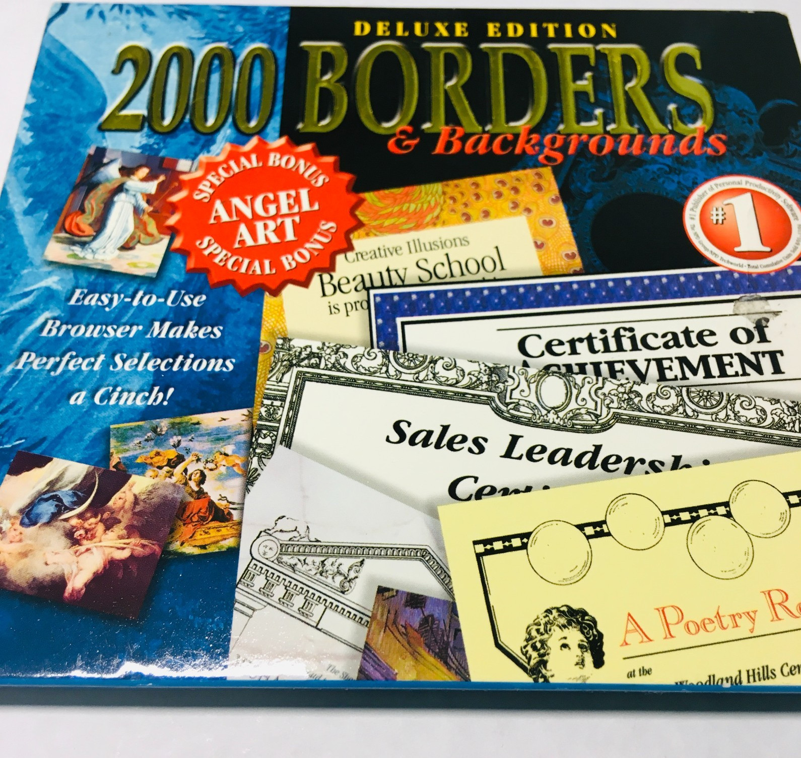 2000 Borders & Backgrounds Deluxe Edition PC CD ROM Windows 98SE XP Compatible