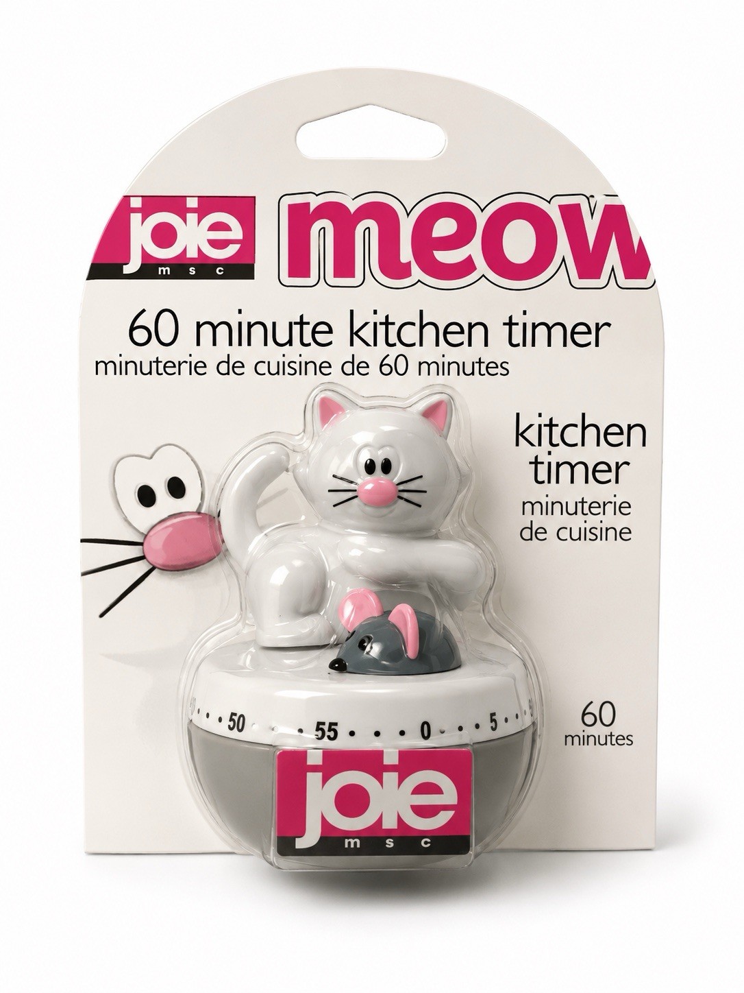 Joie MSC Meow Cat & Mouse 60 Minute Mechanical Kitchen Timer NEW Sealed BPA Free