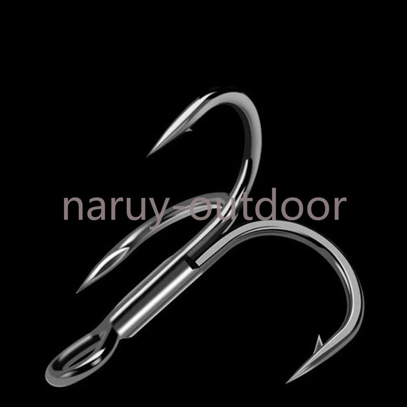 50x Strong Sharp Treble Hook High-Carbon Steel Fishing Hooks 4#-14#