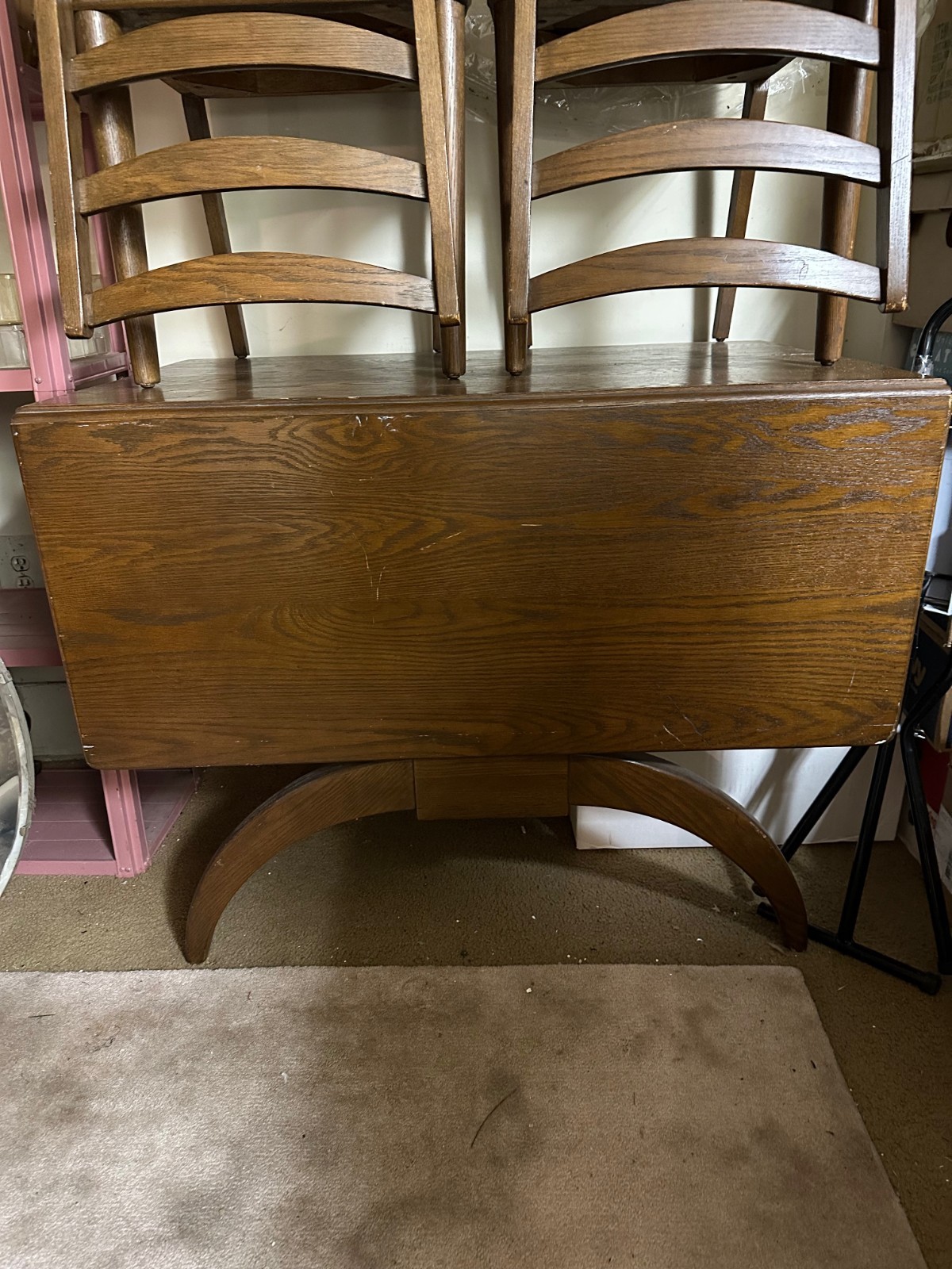 MCM Dining Table Set with 4 Upholstered Chairs and China Cabinet