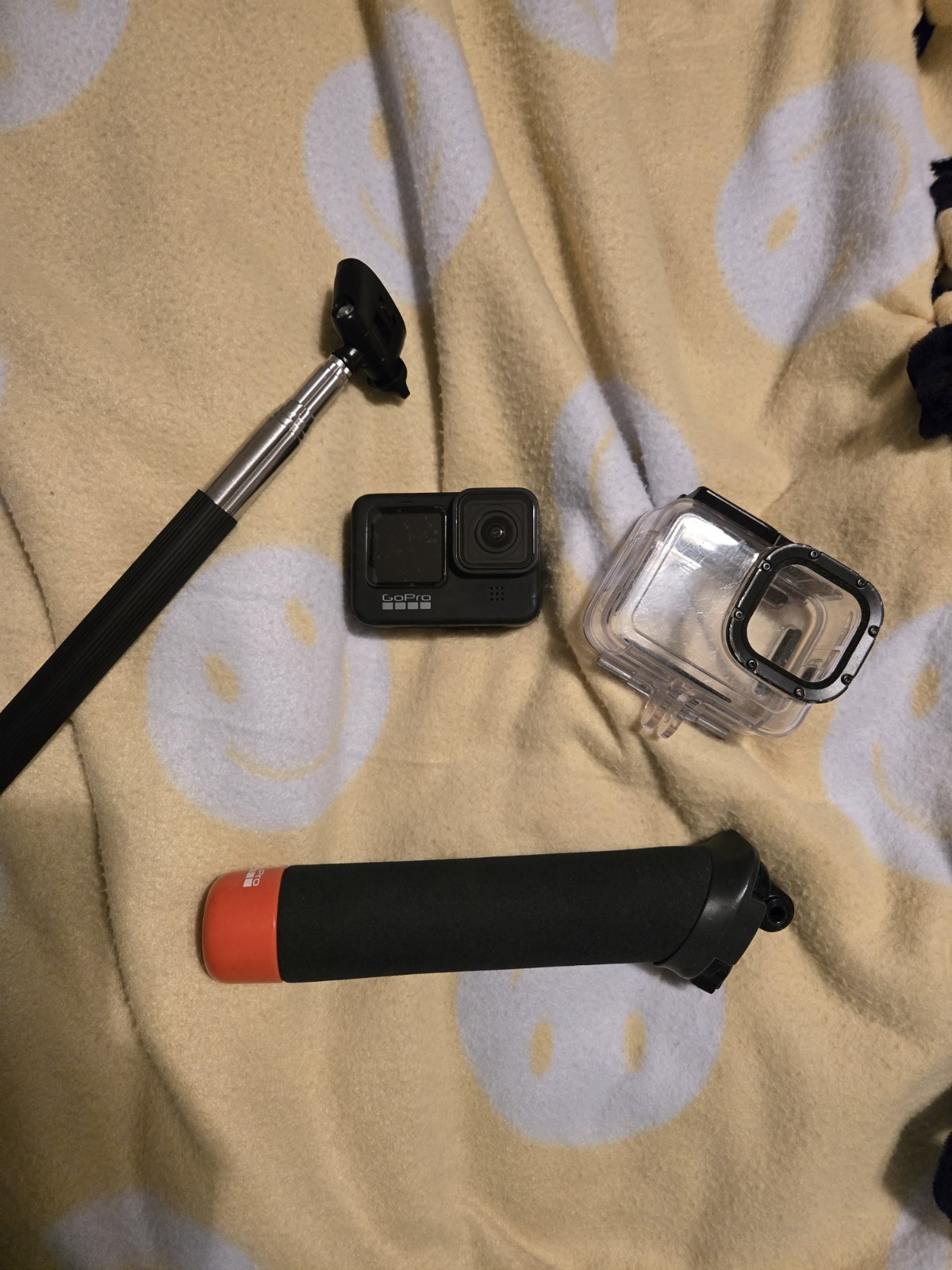 GoPro HERO9 Black Camera Bundle Waterproof Case, Selfie Stick, Hand Grip, Mounts