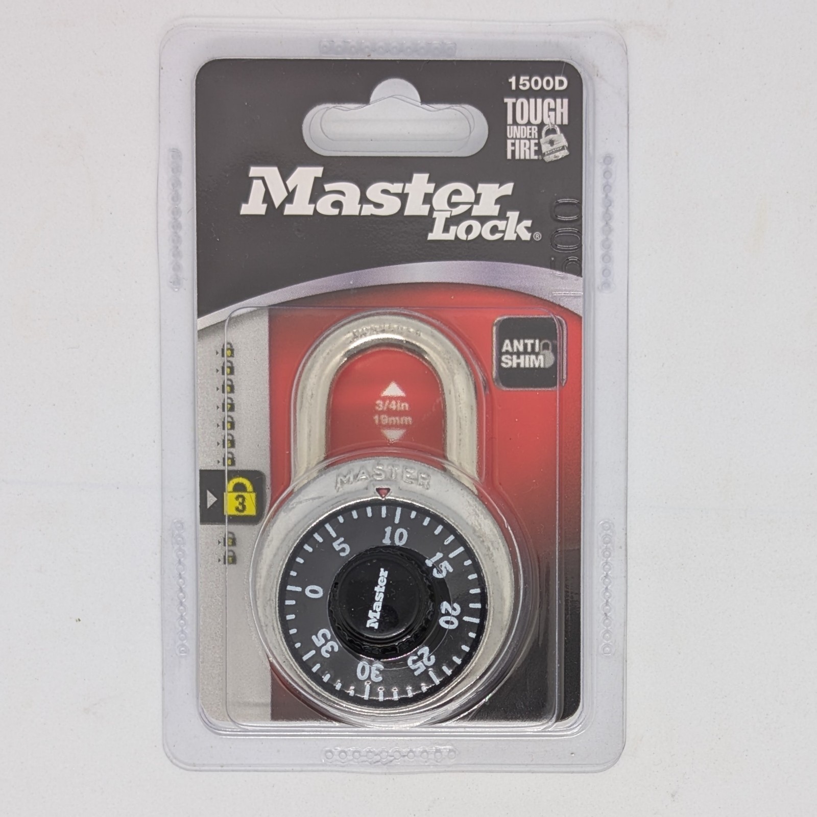 Master Lock 1500D Combination Padlock Anti-Shim Black