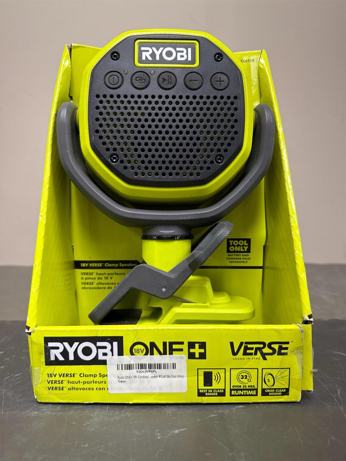 Ryobi ONE+ 18V Cordless Verse Clamp Speaker PCL615B (Tool Only)