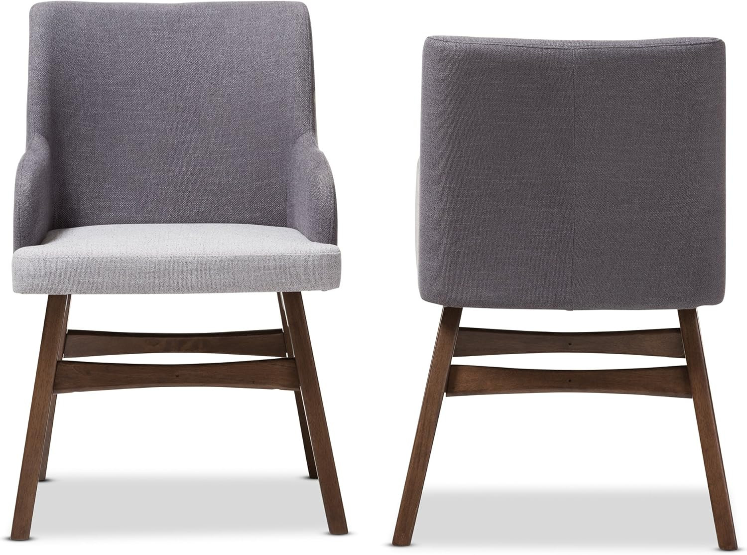 Stylish Two-Tone Grey Mid-Century Armchair for Modern Living Spaces