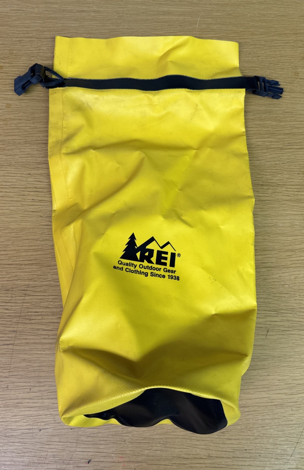 Vintage REI Rolltop Dry Bag Hiking Kayak Yellow PVC Waterproof 80s 90s