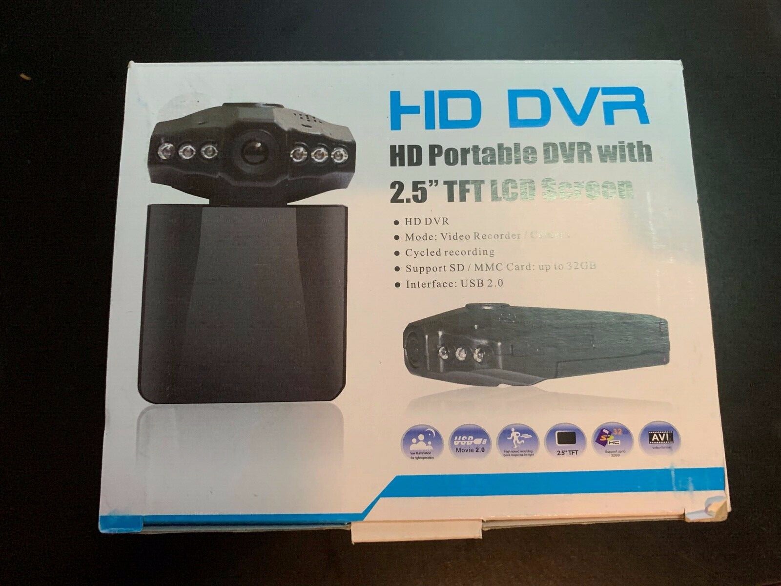 HD DVR Portable DVR With 2.5" TFT LCD Screen Video Recorder/Camera 32 GB DASHCAM