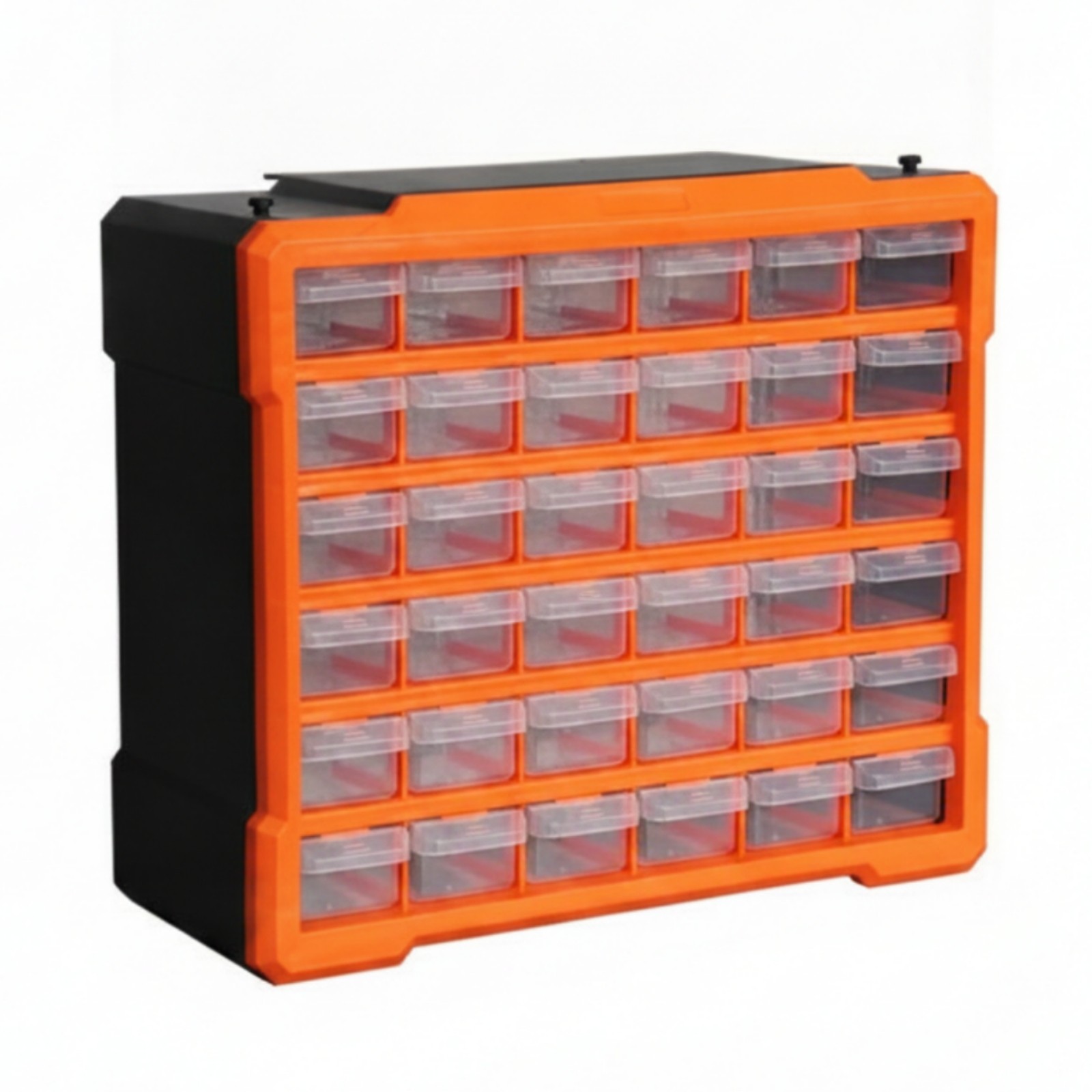 36 Drawer Cabinet Orange Frame Synthetic Drawer Organizer Label Ready