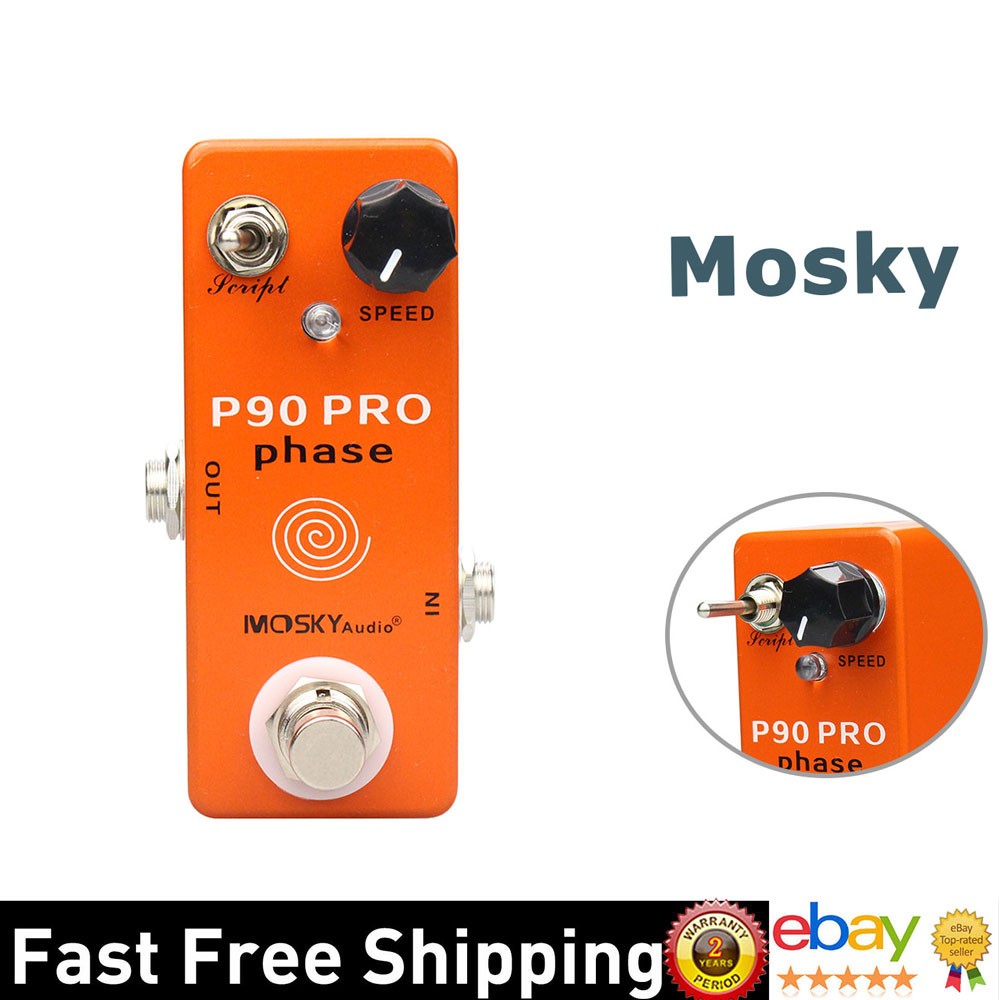 Mosky P90 PRO Guitar Bass Effect Pedal Script Speed Footswitch Knob for PHASE90