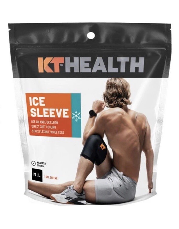 KT Health Gel Ice Sleeve for Knee or Elbow Reusable Cold Therapy M/L  Qty 1