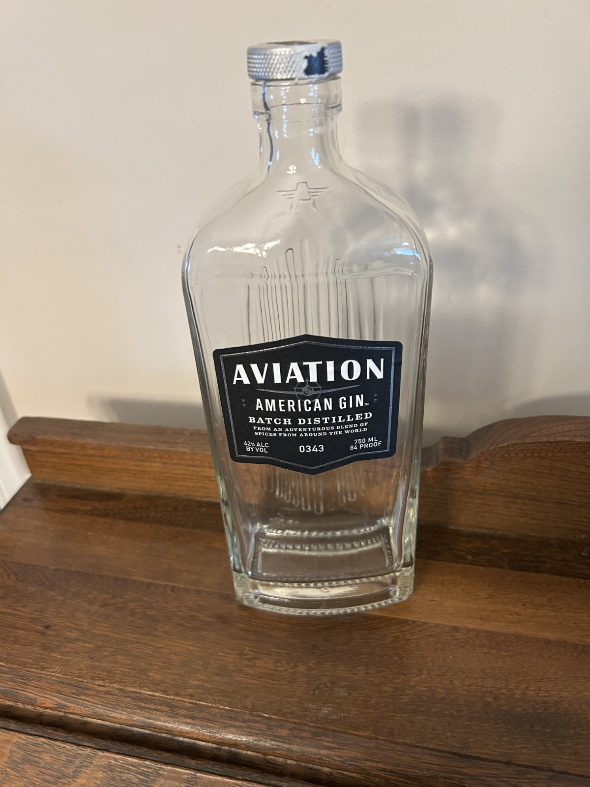 Collectible Aviation Liquor Bottle Empty