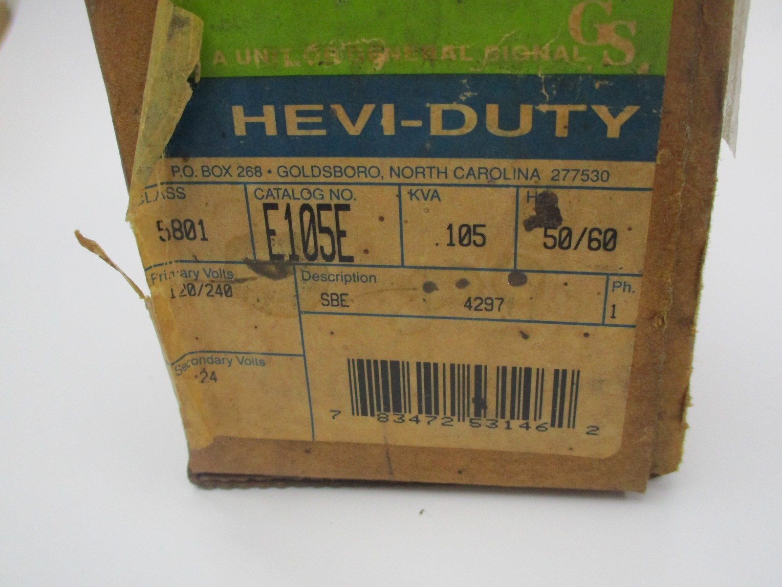 HEVI-DUTY E105E CONTROL TRANSFORMER NSMP