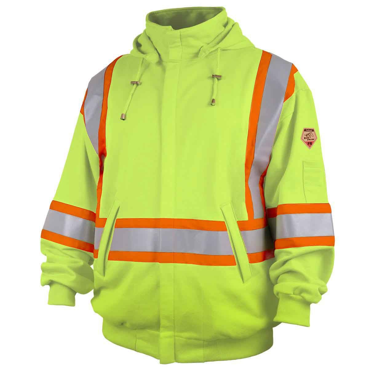 Black Stallion JF1332-LM-L TRUGUARD 200 FR Hooded Sweatshirt Lime Large