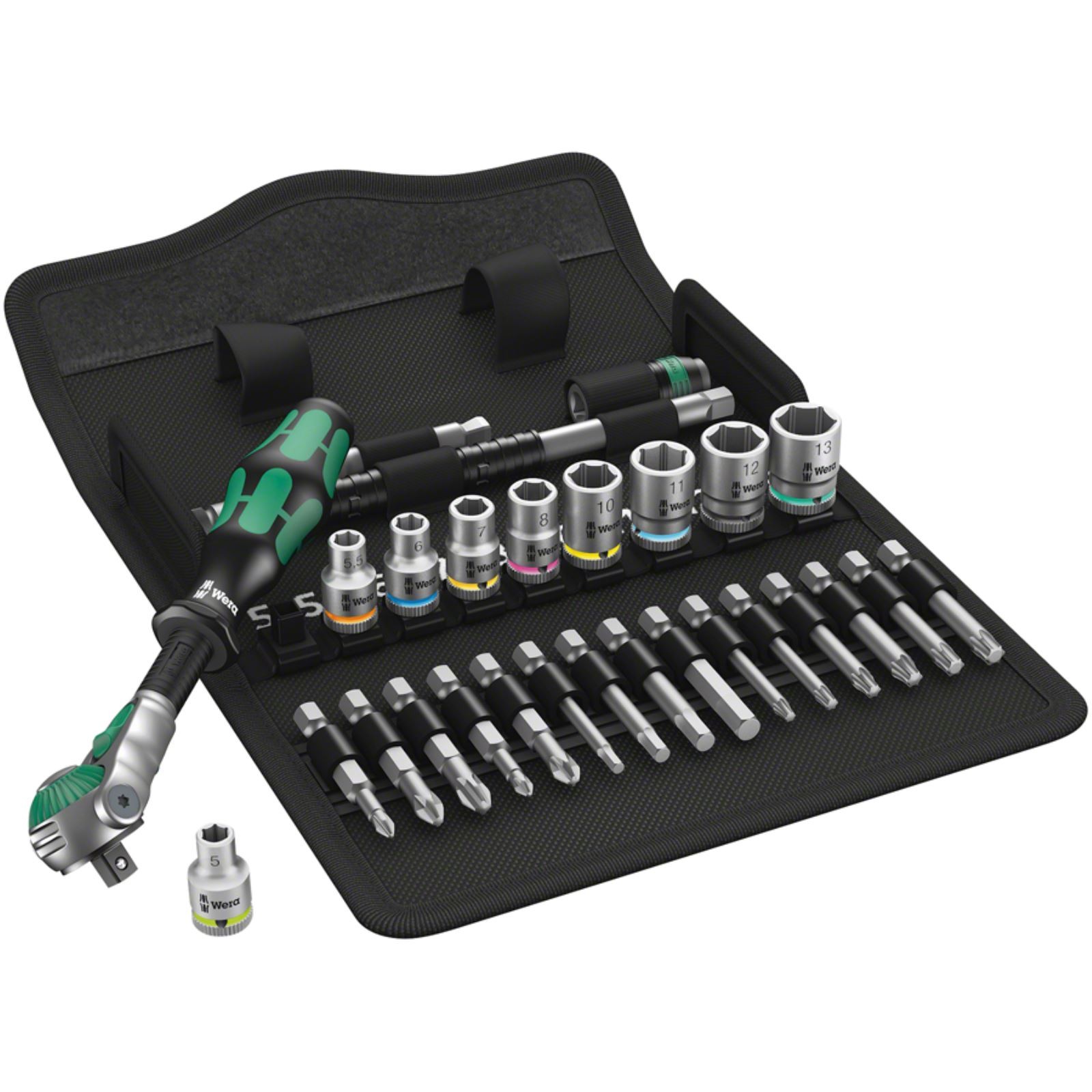 Wera 8100 SA 6 Zyklop Speed Ratchet Set - 1/4" Drive, Metric 05004016001