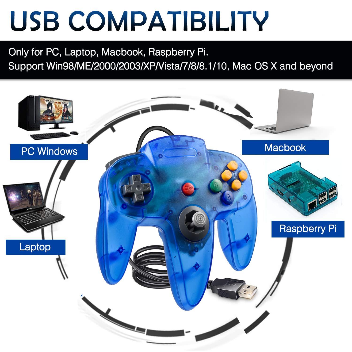 USB SNES/ N64 /Xbox 360Controller Gamepad Joystick for Windows XP PC MAC