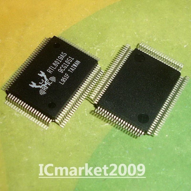 2 PCS RTL8019AS QFP100 RTL8019 Full-Duplex Ethernet Controller Chip IC