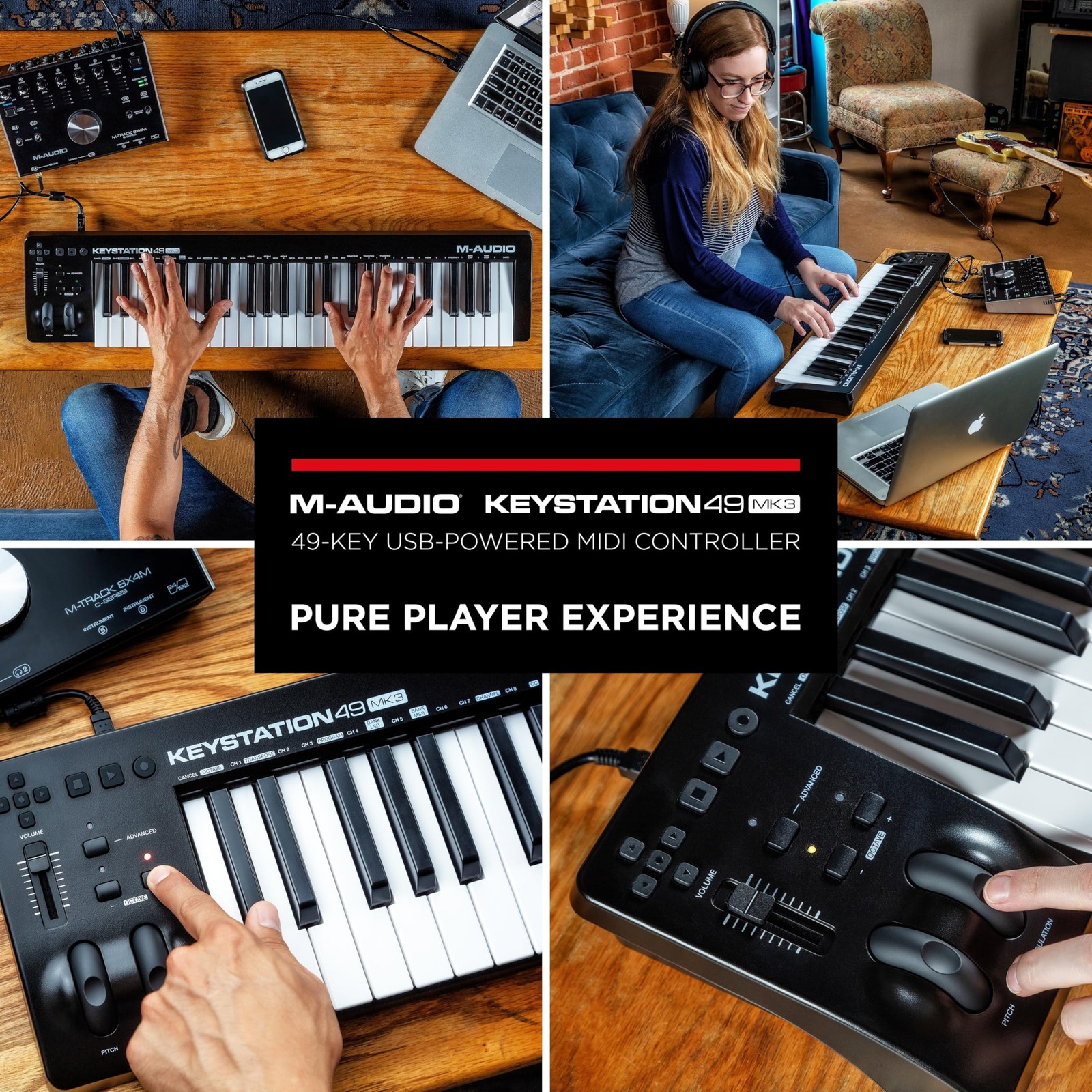 Keystation 49 MK3 - Synth Action 49 Key USB MIDI Keyboard Controller with Ass...