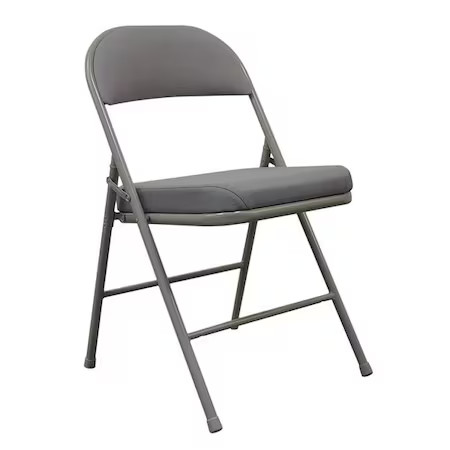 Zoro Select 13V426 Padded Folding Chair, Gray/Beige, 300 Lb.,  13V426