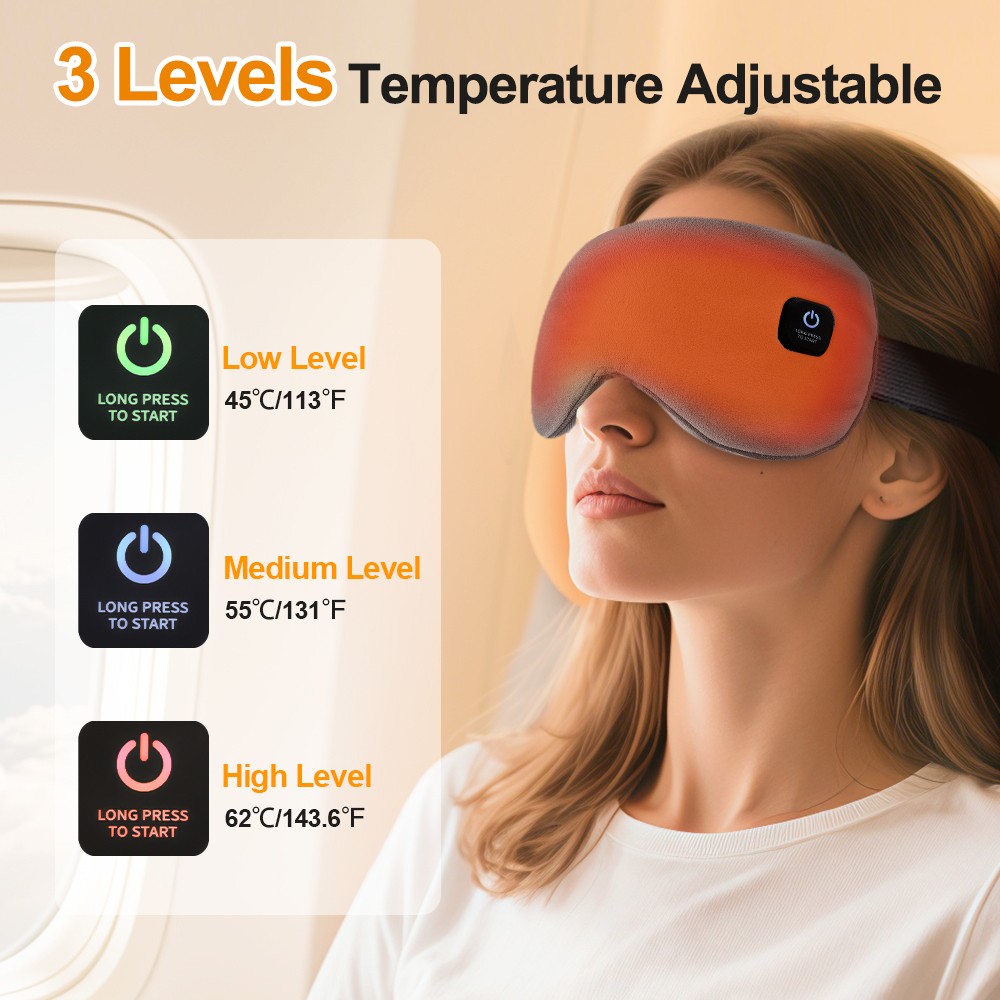 Heated Eye Mask for Blepharitis Warm Eye Compress for Dry Eyes Sleep Eye Mask
