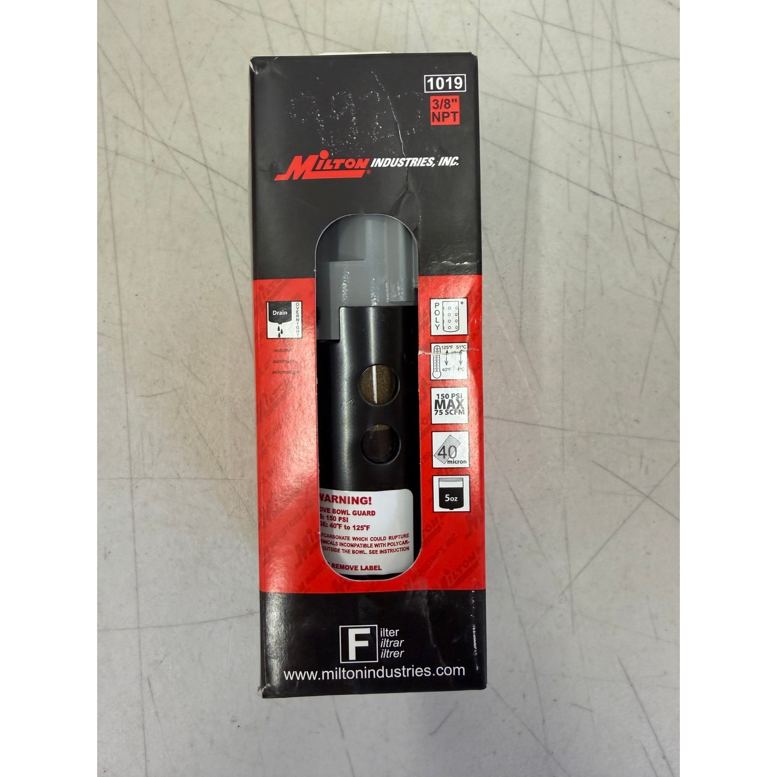 Milton 1019 3/8" NPT Polycarbonate FRL Micro Filter
