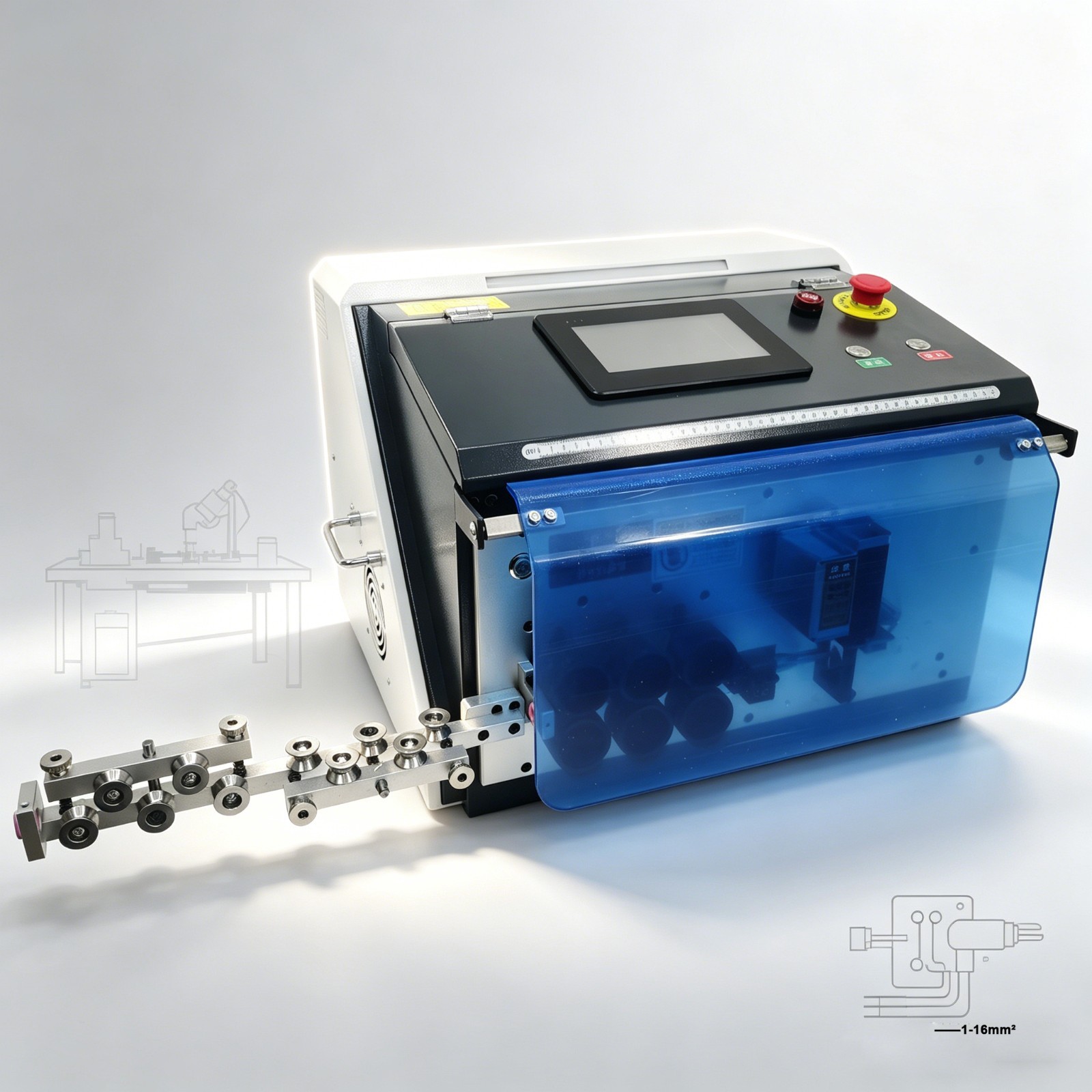 Automatic Computer Wire Stripping Bending Machine 1-16mm² Adjustable 110V 750W