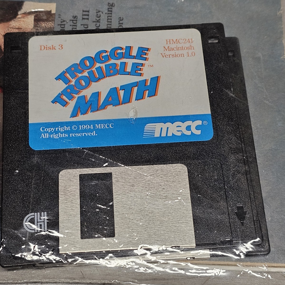 Troggle Trouble Math MECC Macintosh 3.5" Floppy Disk & Manual Vintage Game