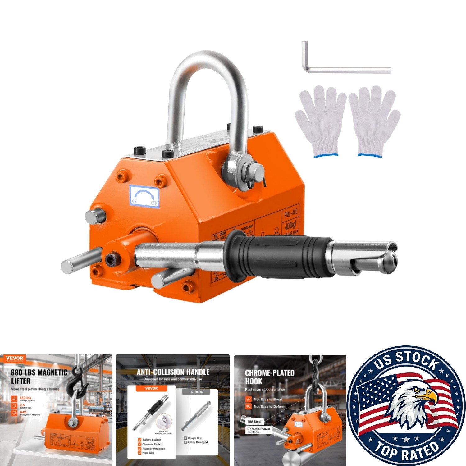 Permanent Magnet Lifter 400 kg Capacity - Efficient Lifting Tool for Industry