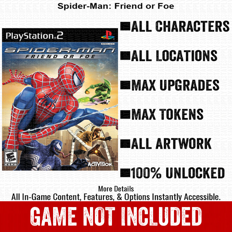 Spider-Man Friend or Foe 100% All Items PS2 Memory Card CHEATS