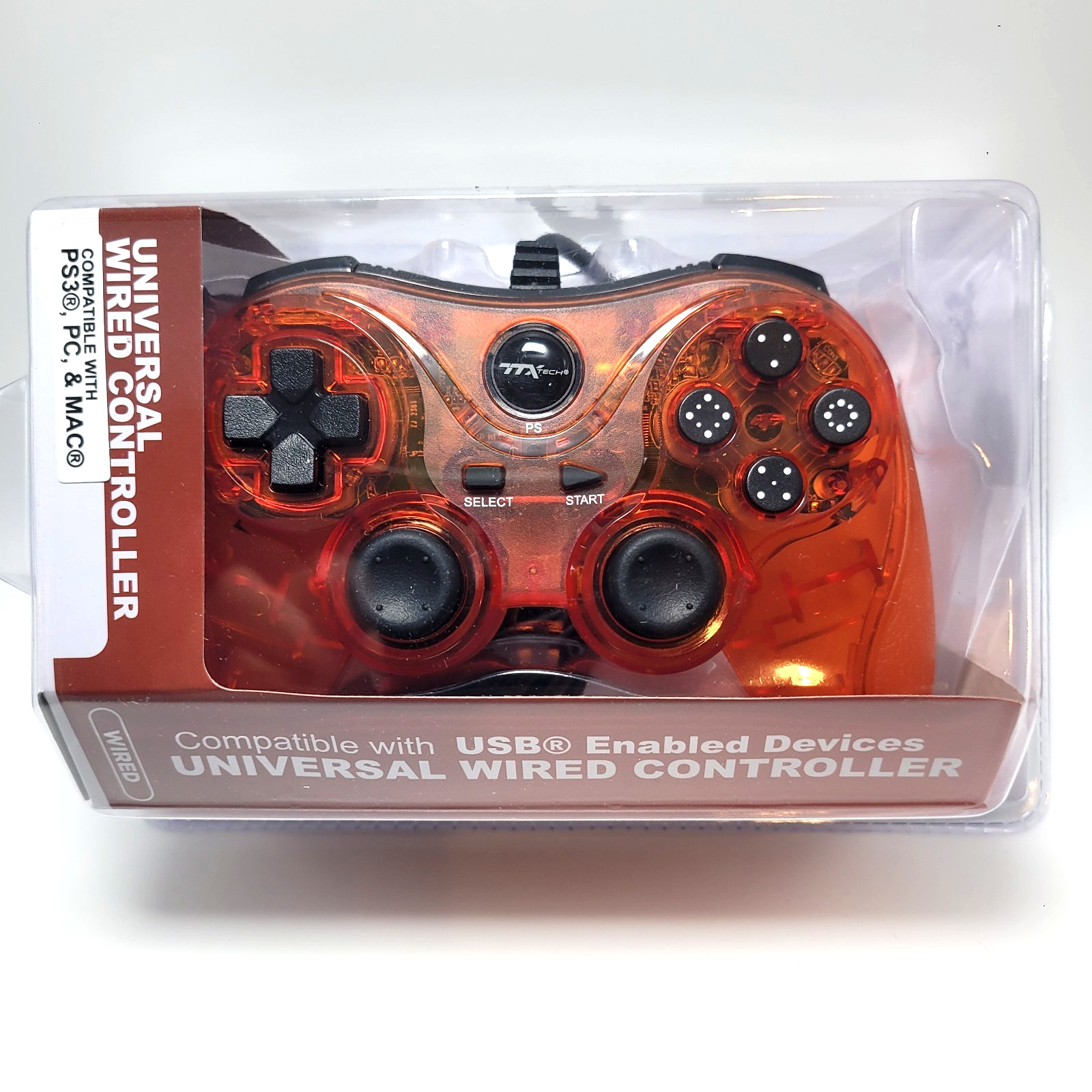 PlayStation 3 Wired Controller for PS3 / PC / USB by TTX Tech - Clear Red