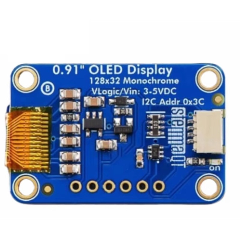 Energy Efficient 0.91Inch Monochrome Screen Module 128x32 Resolution