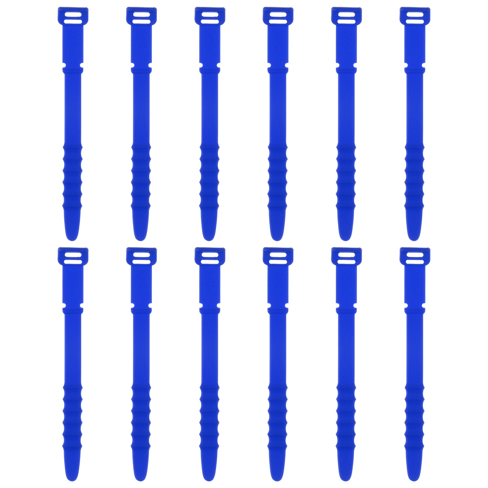 12Pcs Silicone Zip Ties 4.5 Inch Reusable Wire Ties Cable Organizer, Dark Blue