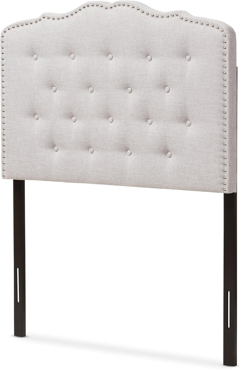 Modern Greyish Beige Twin Size Fabric Headboard - Karessa Collection
