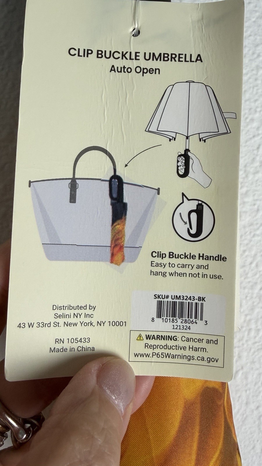 Nollia Auto Open 40” Coverage Umbrella - Solid Black W Large Sunflower
