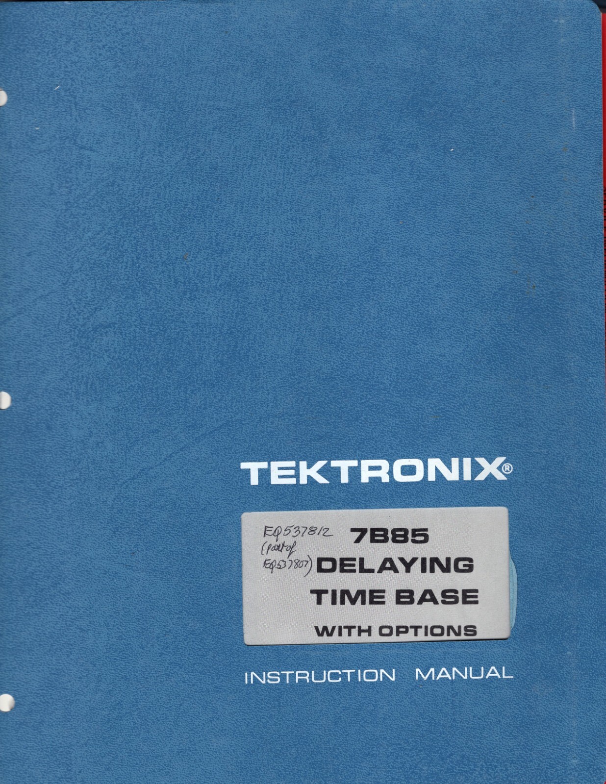 Original Tektronix 7B85 Delaying Time Base Instruction Manual 070-1961-00