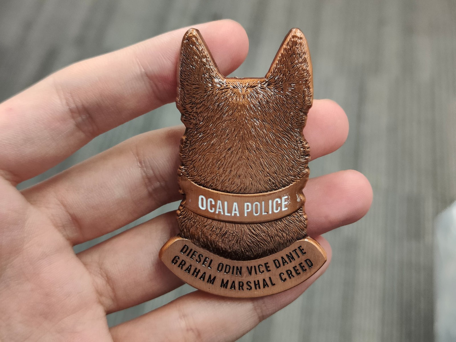 Ocala PD 2025 K-9 3d Challenge Coin 2.5" - Copper