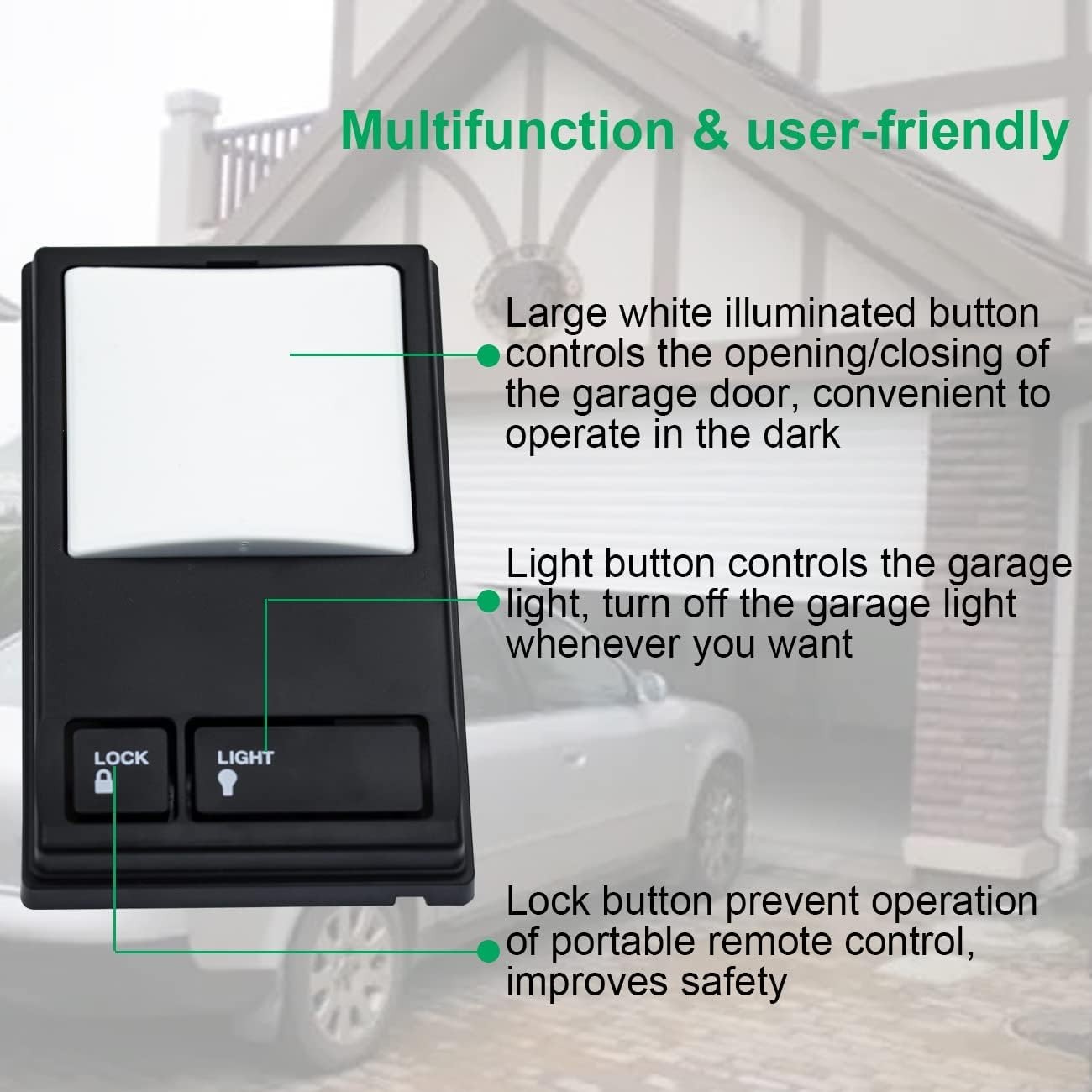 Wall-Mounted Multi-Function Garage Door Keypad Control Panel for LiftMaster M...