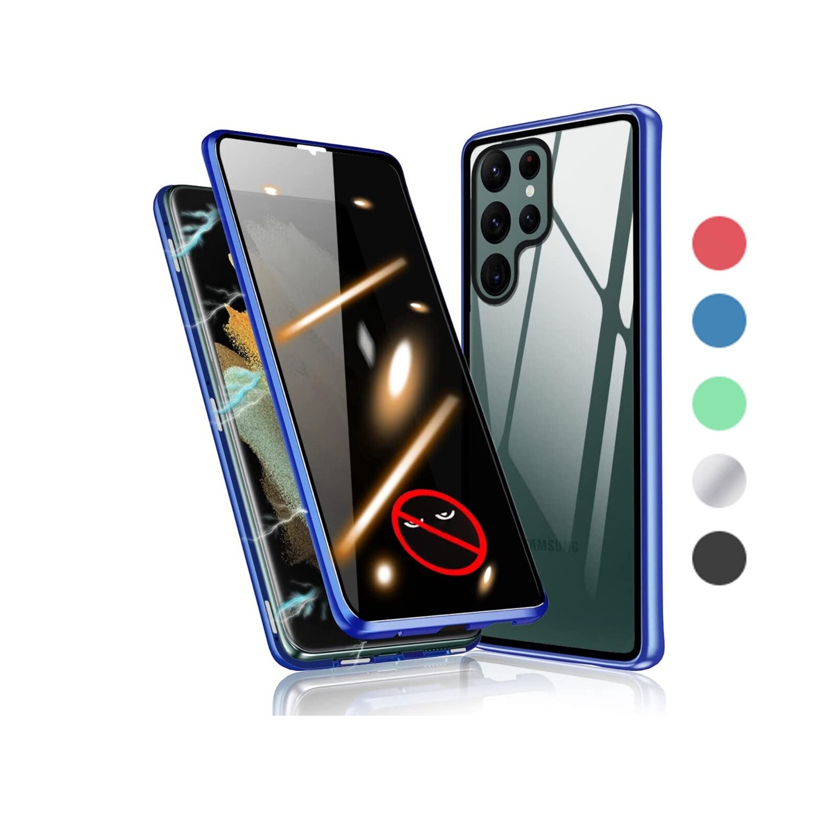 Anti Peep Privacy Magnetic Glass Samsung Galaxy S24 S23 S22 S21 S20 S10 S9 Case