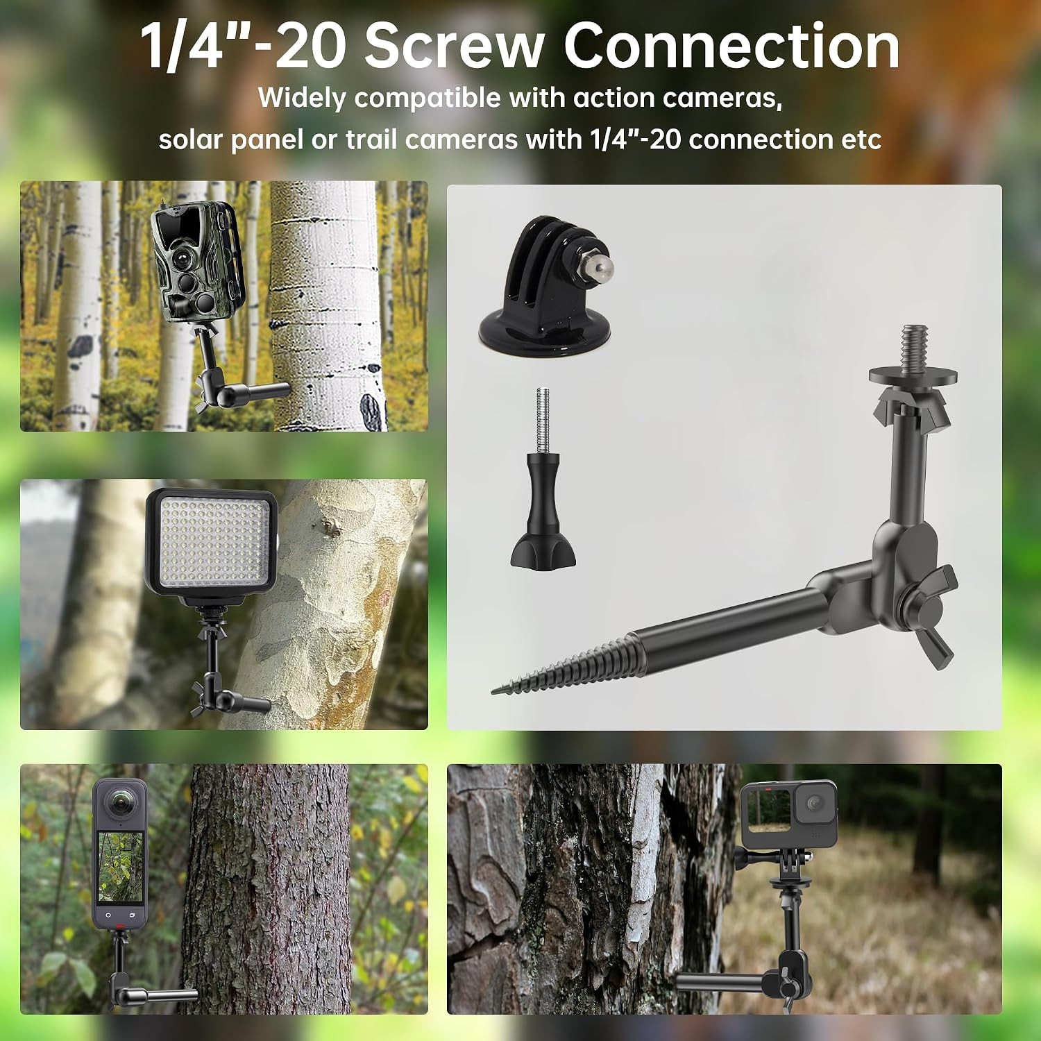Trail Camera Mount, Trail Cam Mounts, Tree Hunting Accessory, 360° Rotatable Gam
