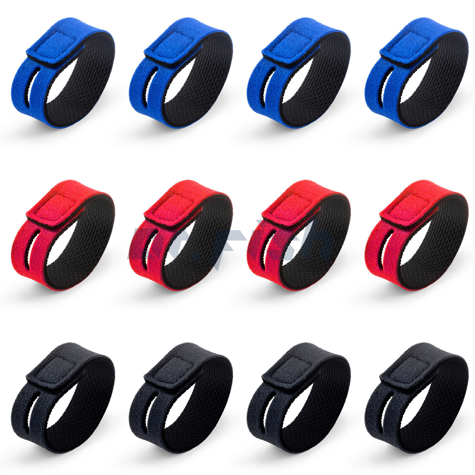 Dr.Fish 12pcs Fishing Rod Belt Ties Stretchy Straps Fishing Tackle Cable Band