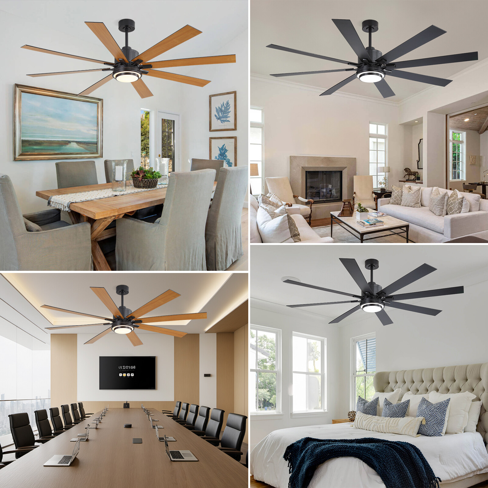 72 inch Large Ceiling Fans with Lights and Remote