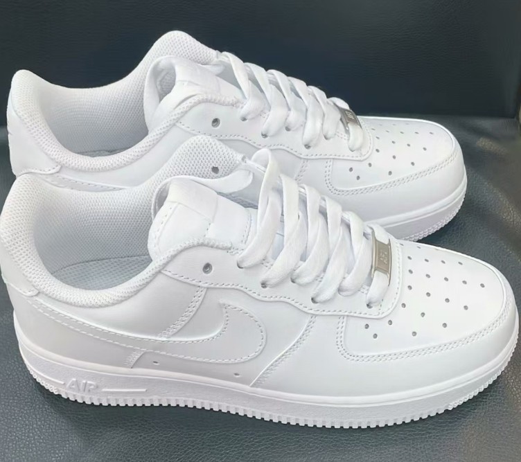Men's Nike Air Force 1 "Triple White" Low Top Classic Sneakers-White