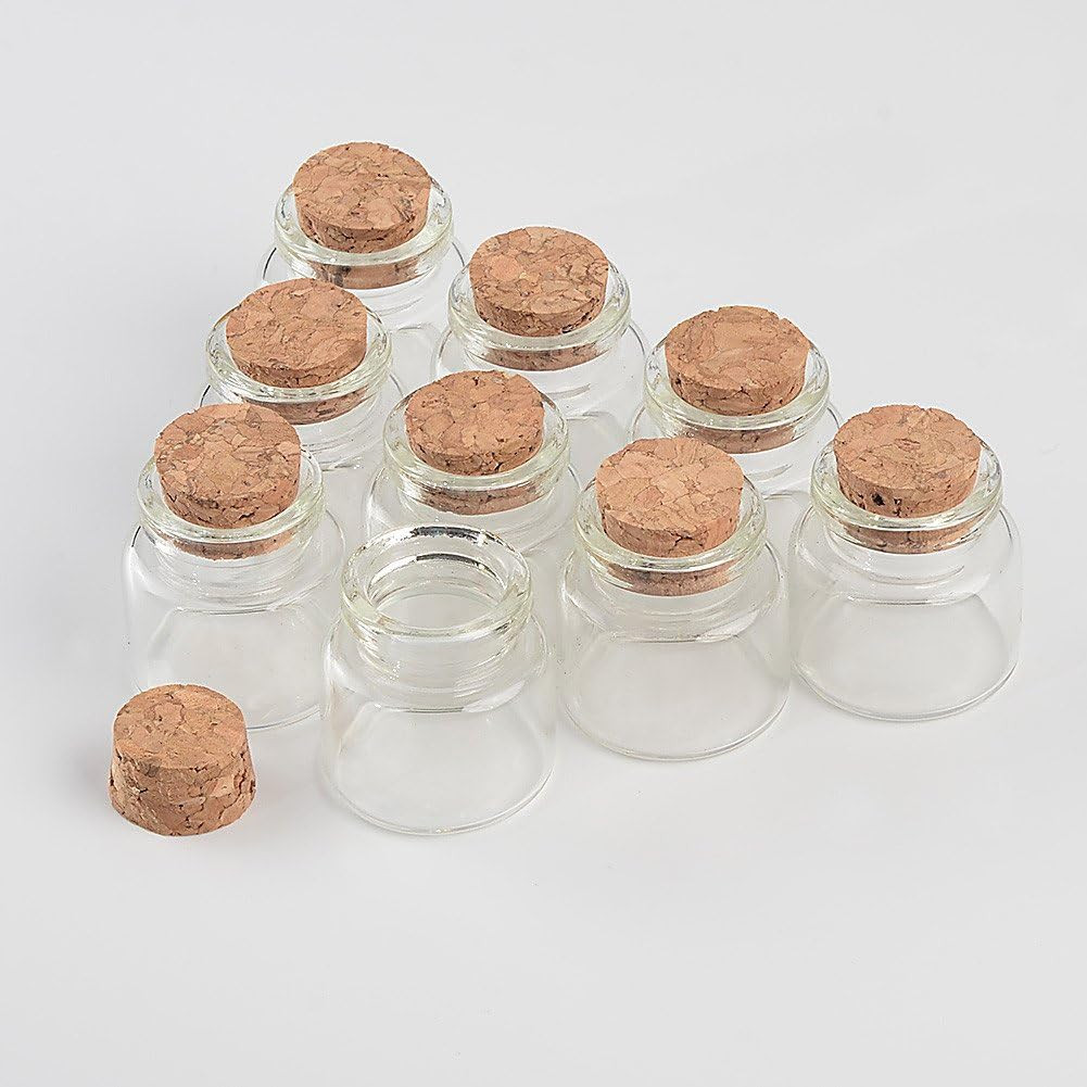 30X30X17Mm 10Ml Mini Glass Bottles with Cork Small Transparent Clear Tiny Empty