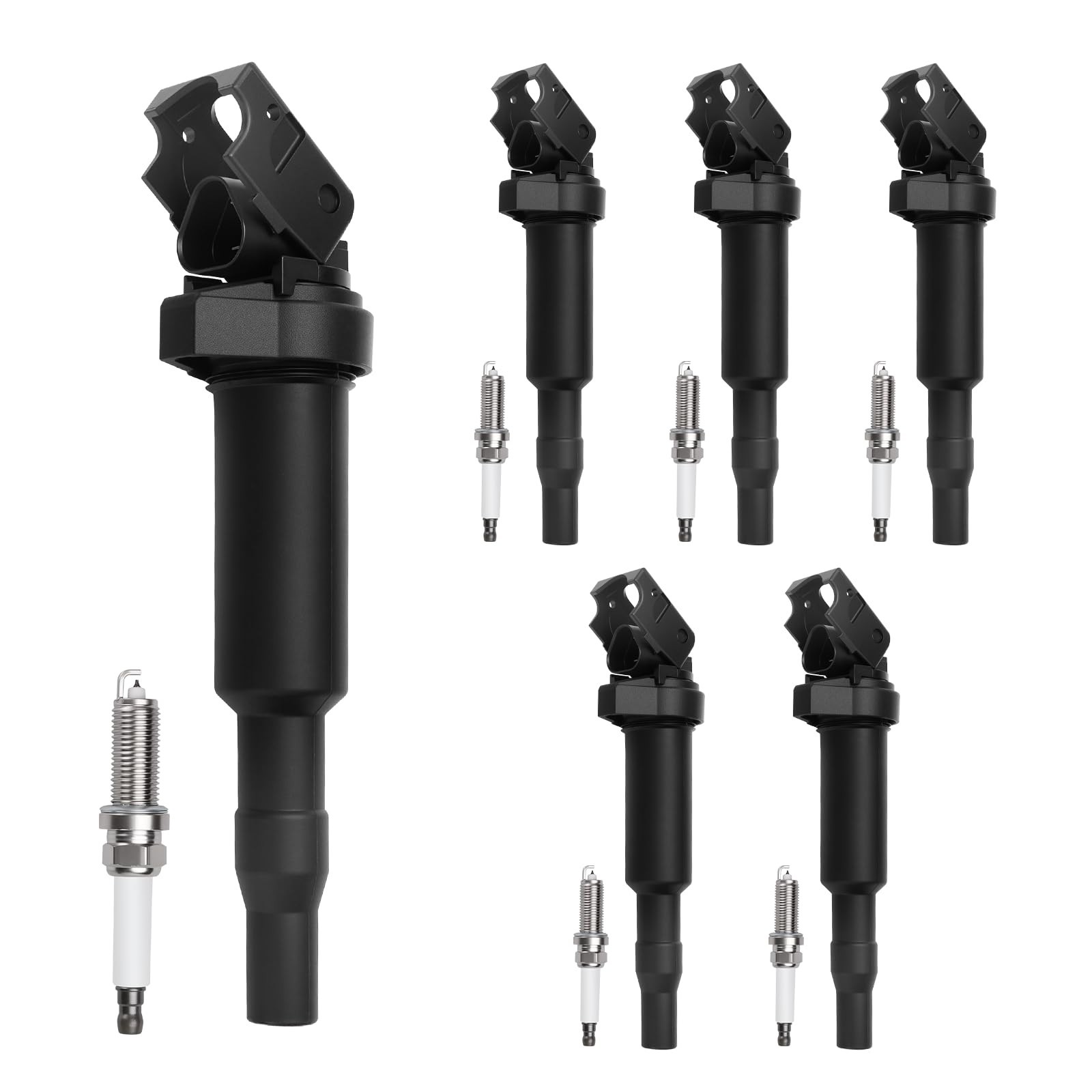 UF592 Set of 6 Ignition Coil Packs & Iridium Spark Plugs Compatible with BMW ...