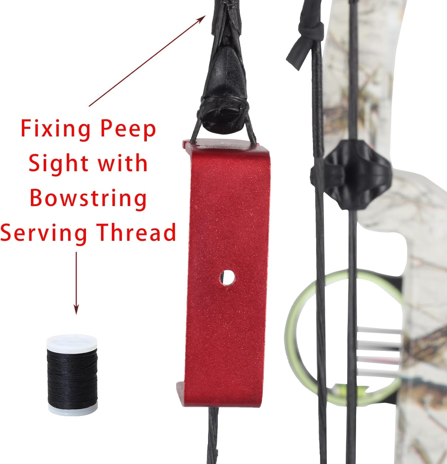 Archery Tubing 3/16 Peep Sight, Bow String Separator Tool, Bowstring Serving Thr