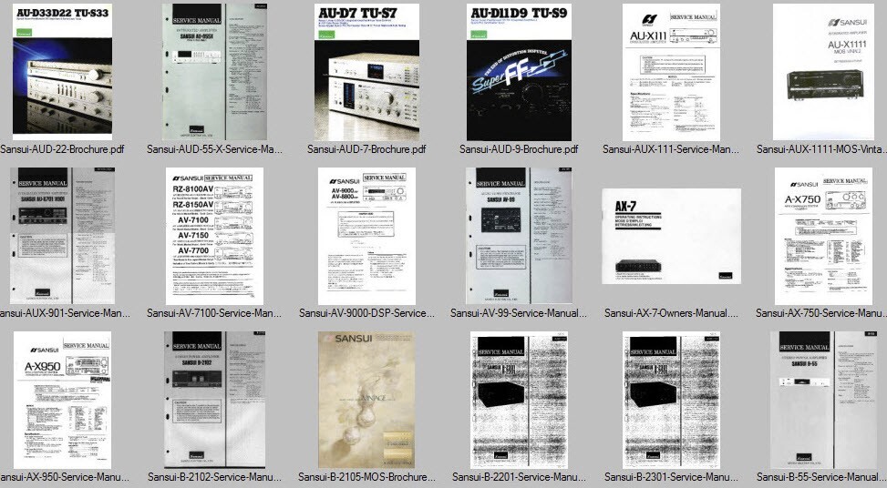 Sansui Service Manuals Brochures Magazines Schematics Collection Computer DVD !!