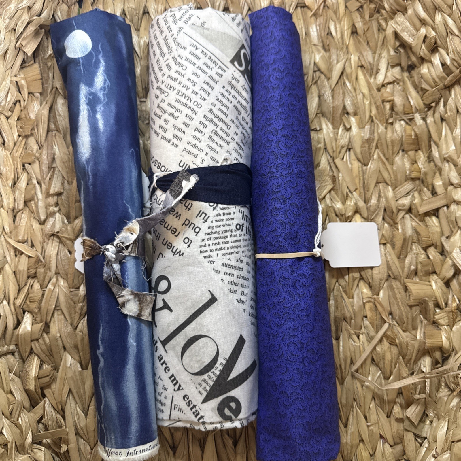 3 Yards of Fabric for Quilting/Sewing Cotton Fabric night sky Newspaper purple